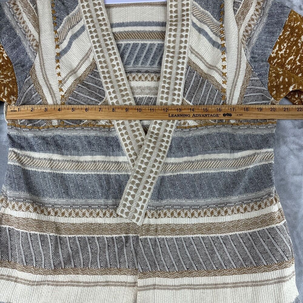 World‎ Market Woven Tapestry Jacket Women's S/M White Tan Blue Lagenlook (0985) - Picture 11 of 12